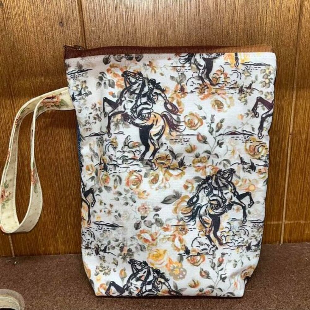 Western Horse Cowgirl Zipper Bag